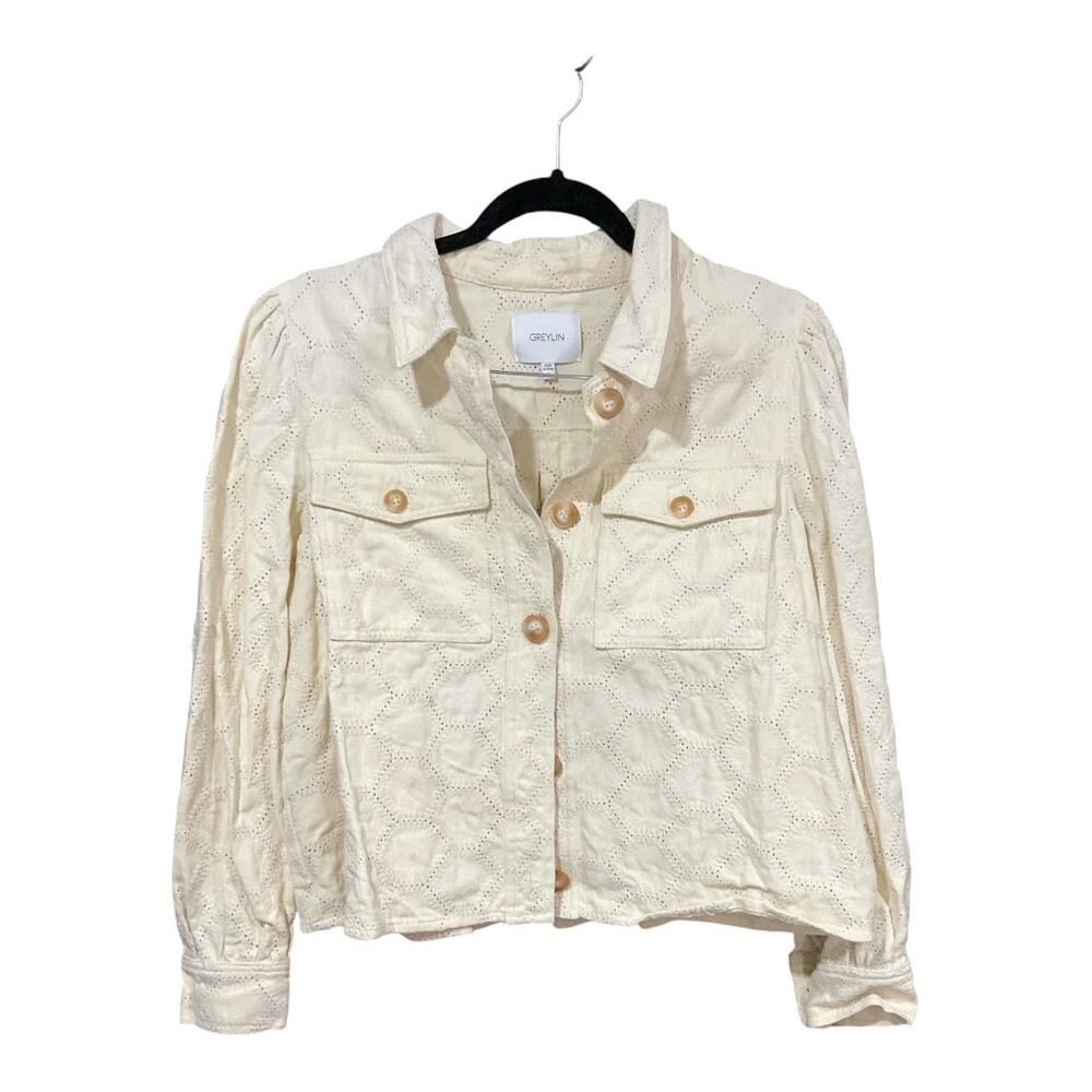 Greylin Lace Jacket Large Cream Lace